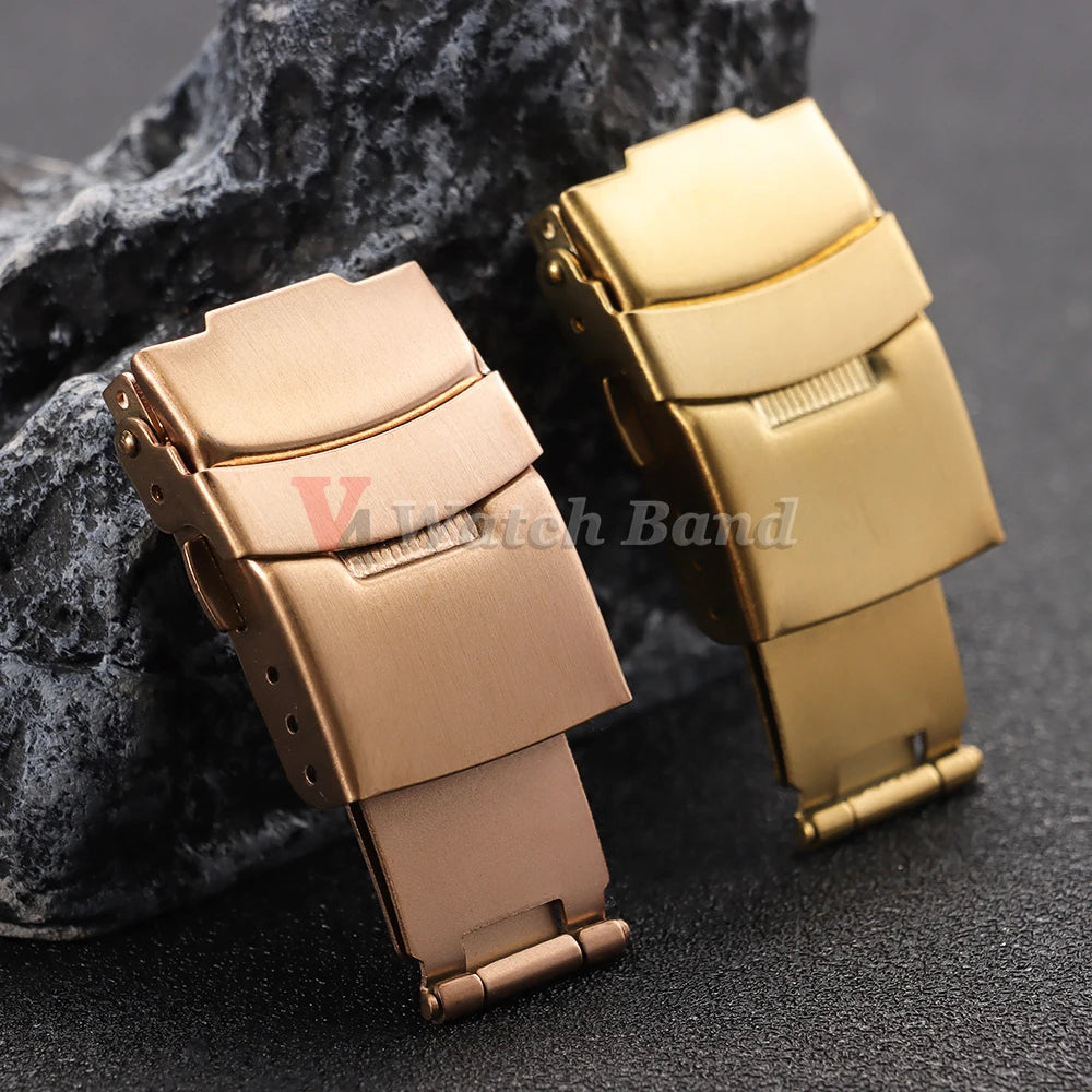 Buckle for Seiko Diving Folding Stainless Steel Watch Silver Clasp 14 16 18mm 20mm 22mm 24mm 26mm Metal Button Watch Accessories