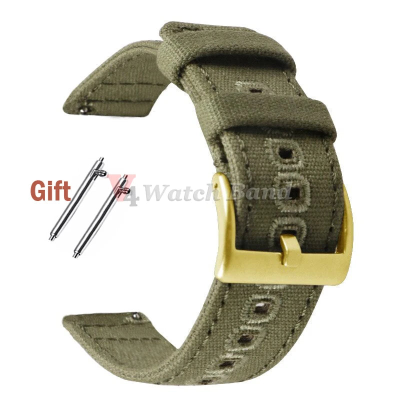 Quick Release Bracelet for Huawei Strap18mm 20mm 22mm Braided Canvas Watch Band for Samsung Galaxy 3/4 40mm 44mm Classic 46/42mm
