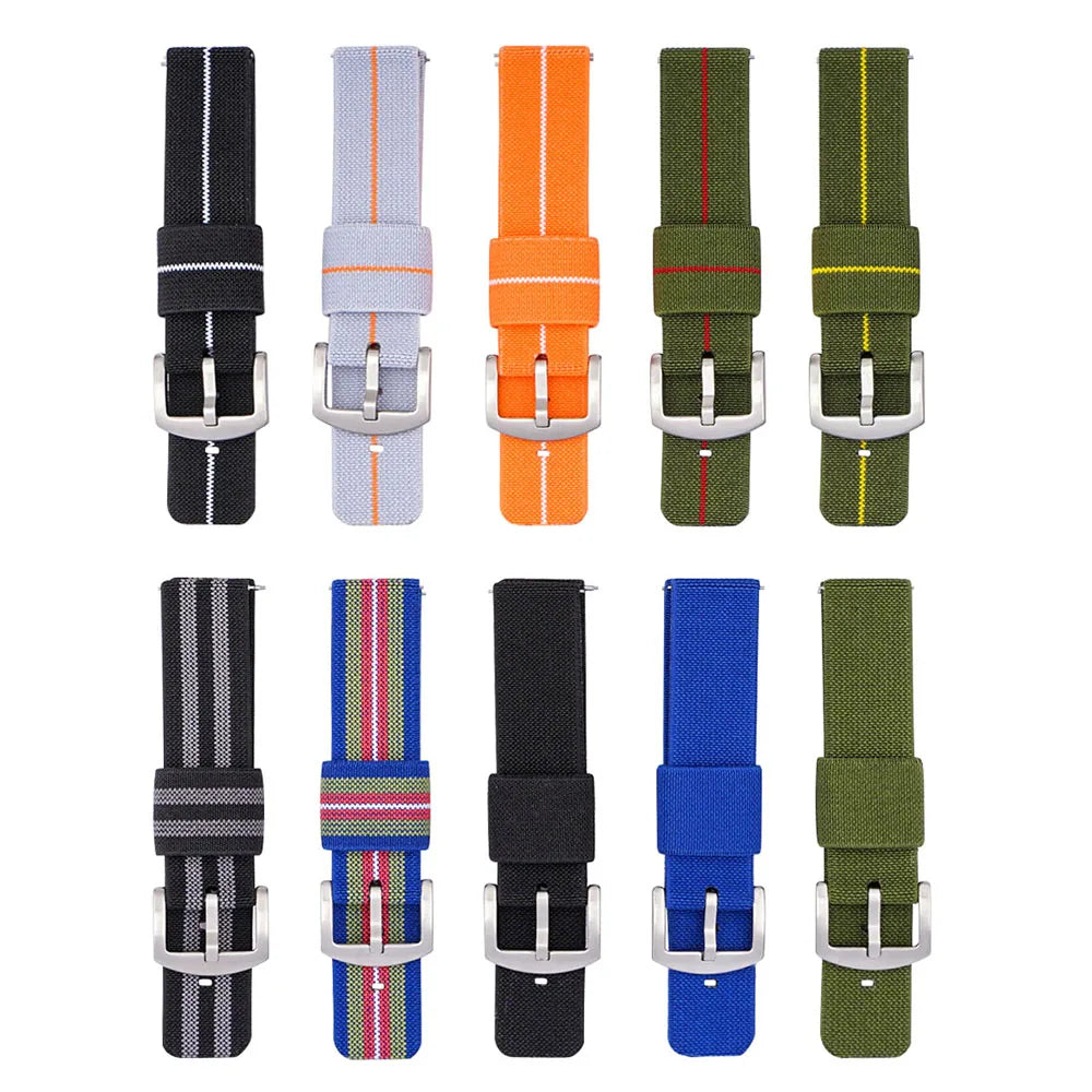 Elastic Strap for Seiko SKX007 Nylon Watch Band for Rolex for Tudor Military 18/20/22/24mm Wristband Military Quick Release Belt