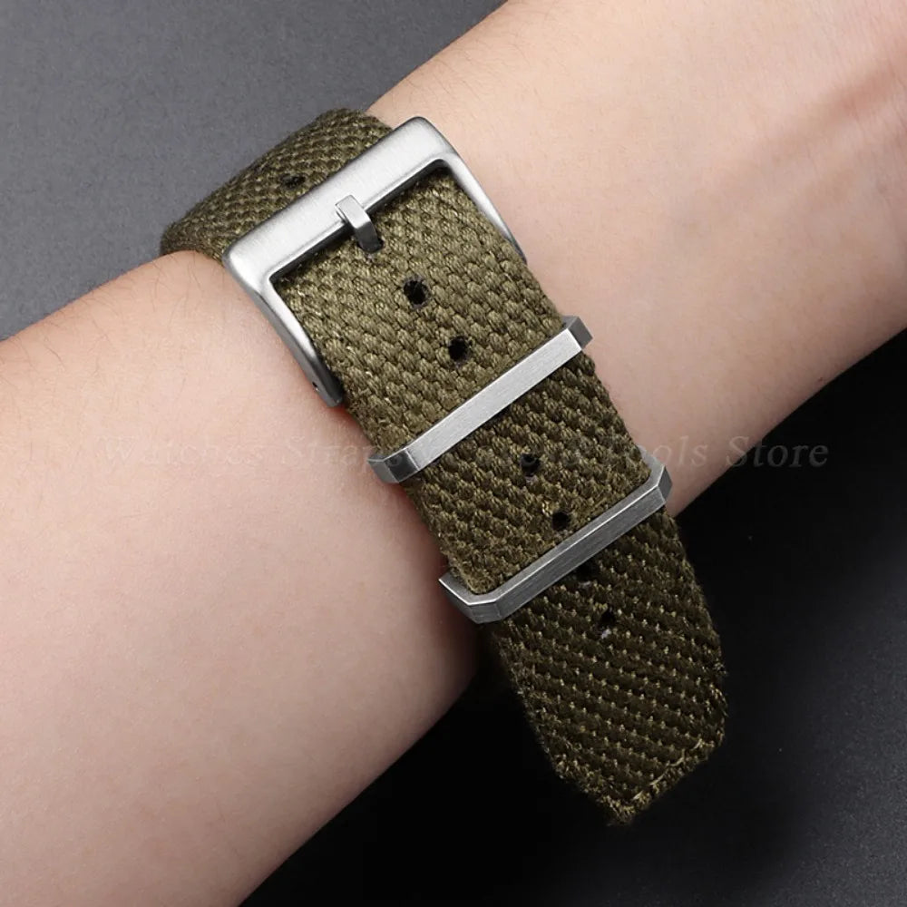 Nylon Cotton Watch Strap for Army Military Wristband 20mm 22mm for Seiko for Omega Weave Quick Release Bracelet Replacement Band