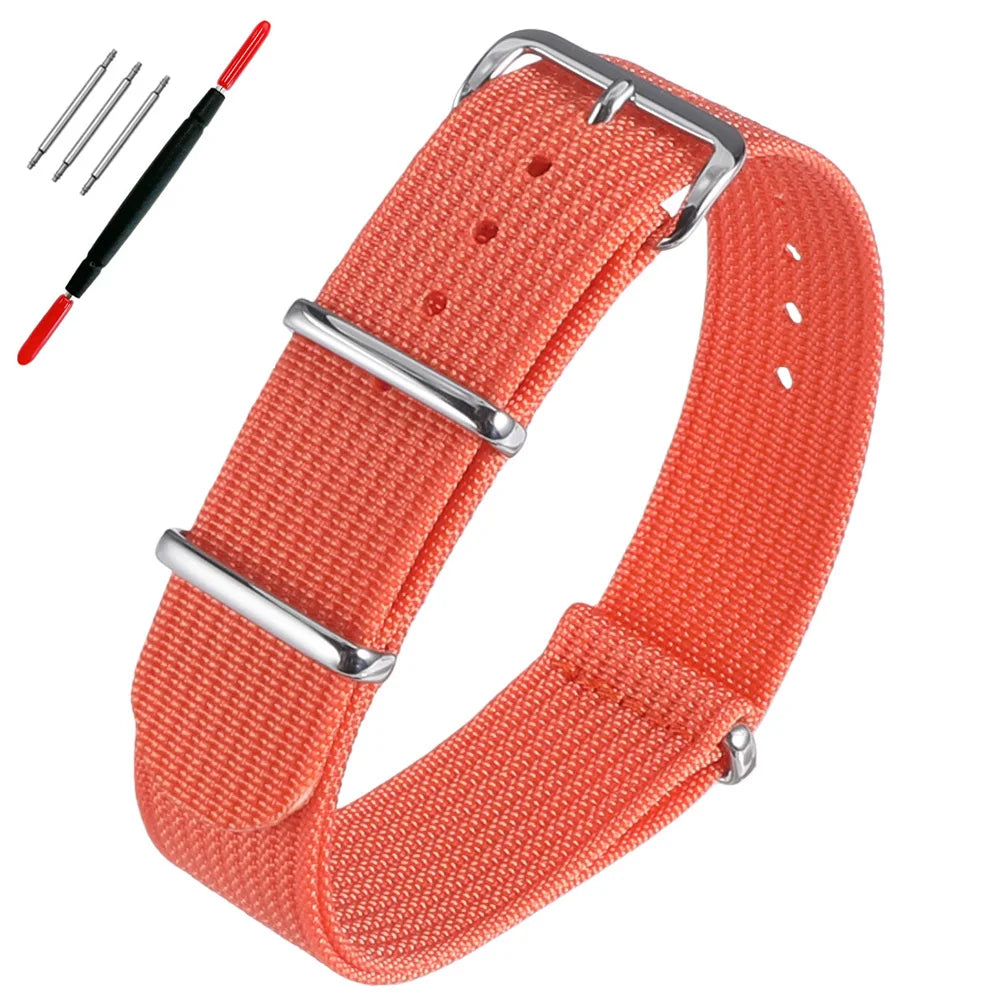 16mm 18mm 19mm 20mm 22mm 24mm Nylon Ribbed Watch Strap Band Military Casual Watchband Sport Bracelet Replacement Belt For Men