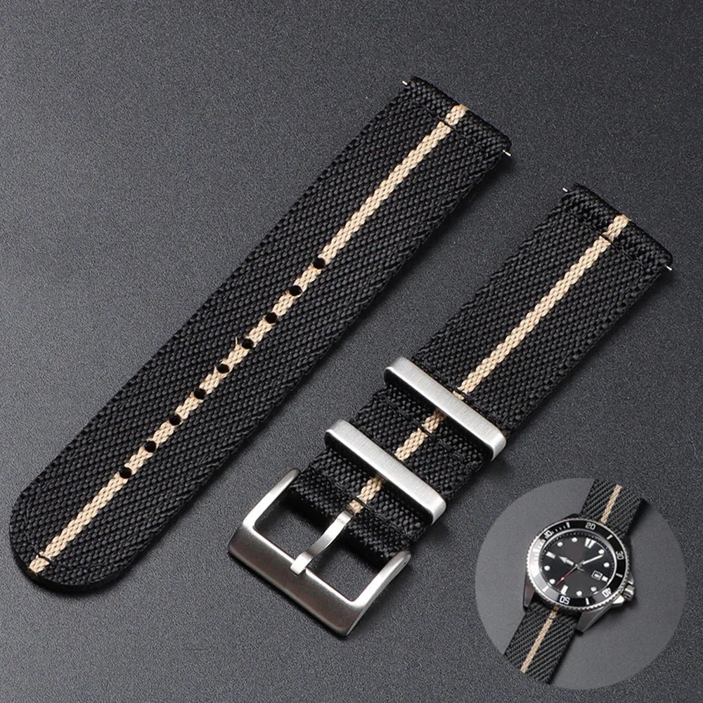 20 22mm Nylon Strap for Tudor for Omega Watch Band Woven Canvas Fabric Band for Seiko Men Military Sport Quick Release Bracelet