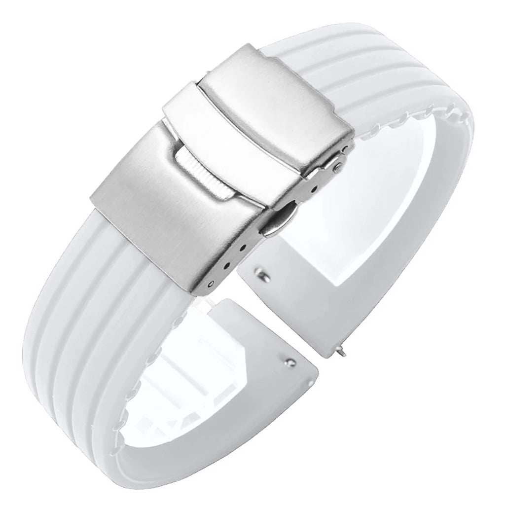 Watch Band For Seiko 18/20/22/24mm Tire Pattern Silicone Straps Rubber Universal Bracelet Quick Release Bracelet for Women Men