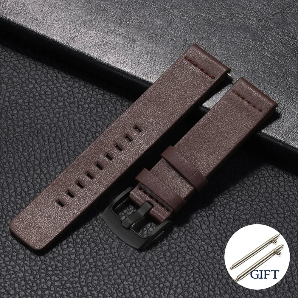 20mm 22mm Watch band Quick release Leather Strap for Samsung Galaxy Watch 3 Active2 40 44mm huawei watch gt 2 WatchBand 24 18mm