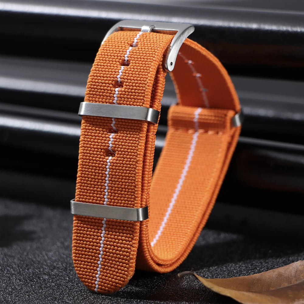 18mm 20mm 22mm Elastic Nylon Watch Strap for Seiko Army Sport Bracelet Replacement Brown Green Band Military Casual Watchband