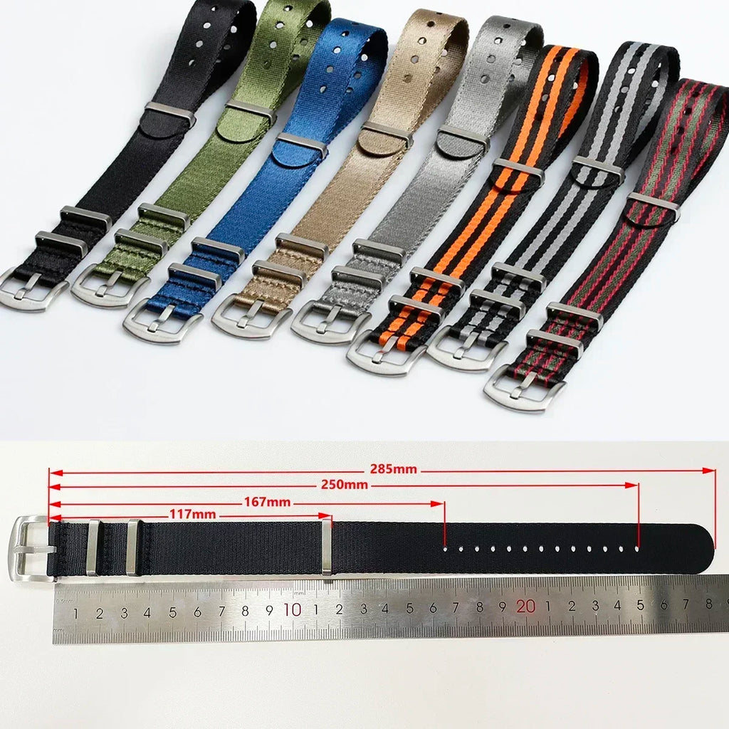 High Density Nylon Strap for Omega Seamaster 007 20mm 22mm Soft Nylon Bracelet for Seiko Military Watchband for Samsung Galaxy
