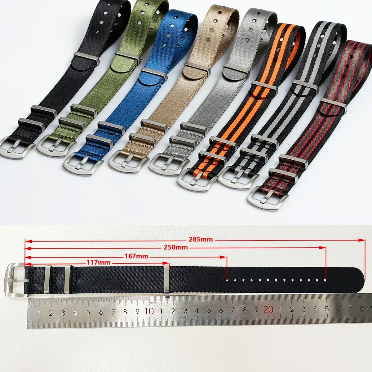 High Density Nylon Strap for Omega Seamaster 007 20mm 22mm Soft Nylon Bracelet for Seiko Military Watchband for Samsung Galaxy