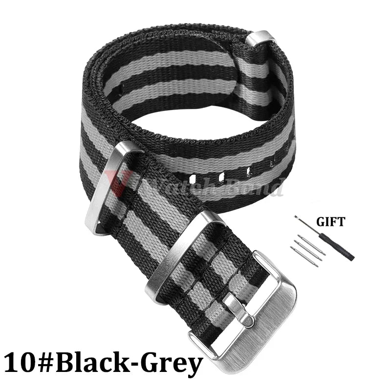 Nylon Strap for Omega Seamaster 007 20mm 22mm Soft Nylon Bracelet for Seiko Wristband Military Watchband for Samsung Watch 3/4/5
