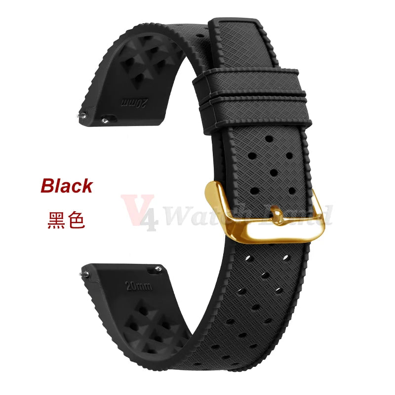 Premium Grade Tropical Rubber Watchband Strap 18mm 20mm 22mm  for Seiko SRP7J1 Watch Bands for Omega for Rolex Diving Waterproof