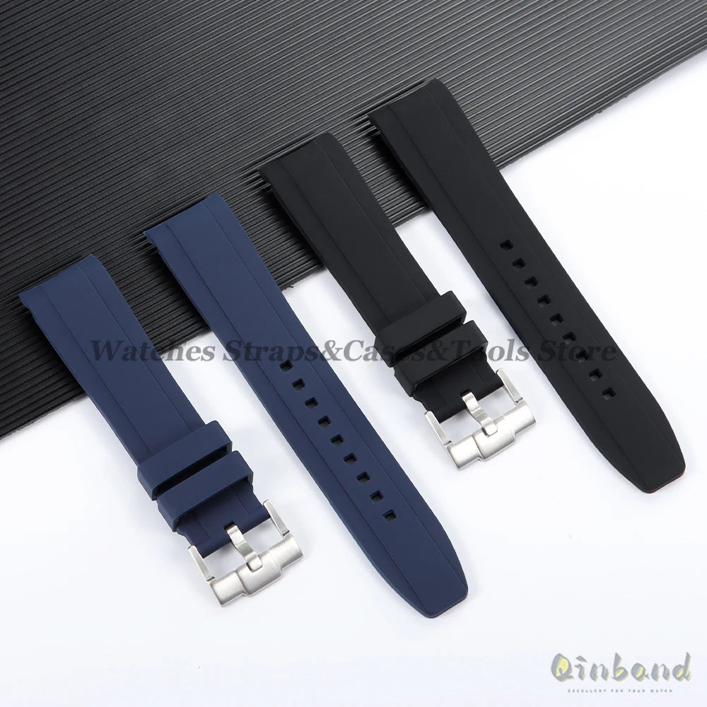 20mm 22mm Rubber Strap High Quality Curved End Silicone Watch Band for Swatch for Omega for Moonswatch for Rolex Waterproof Belt