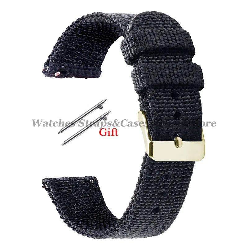 18mm 20mm 22mm 24mm Nylon Canvas Watchband Woven Soft Universal Bracelet for Seiko for Huawei Watch Men Women Quick Release Band