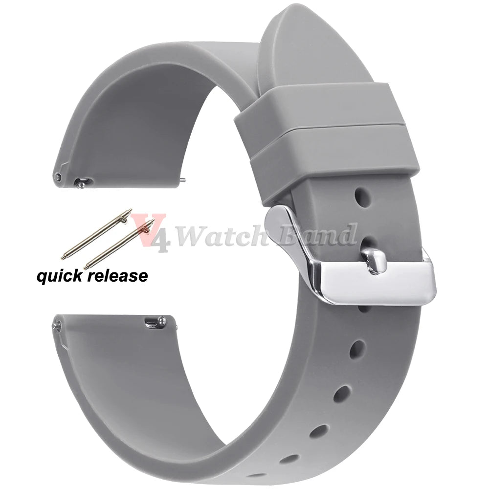 16mm 18mm 20mm 22mm Quick Release Silicone Strap for Samsung Galaxy Watch 3 4 5  for Huawei GT2/GT3 Smart Watch Bracelet