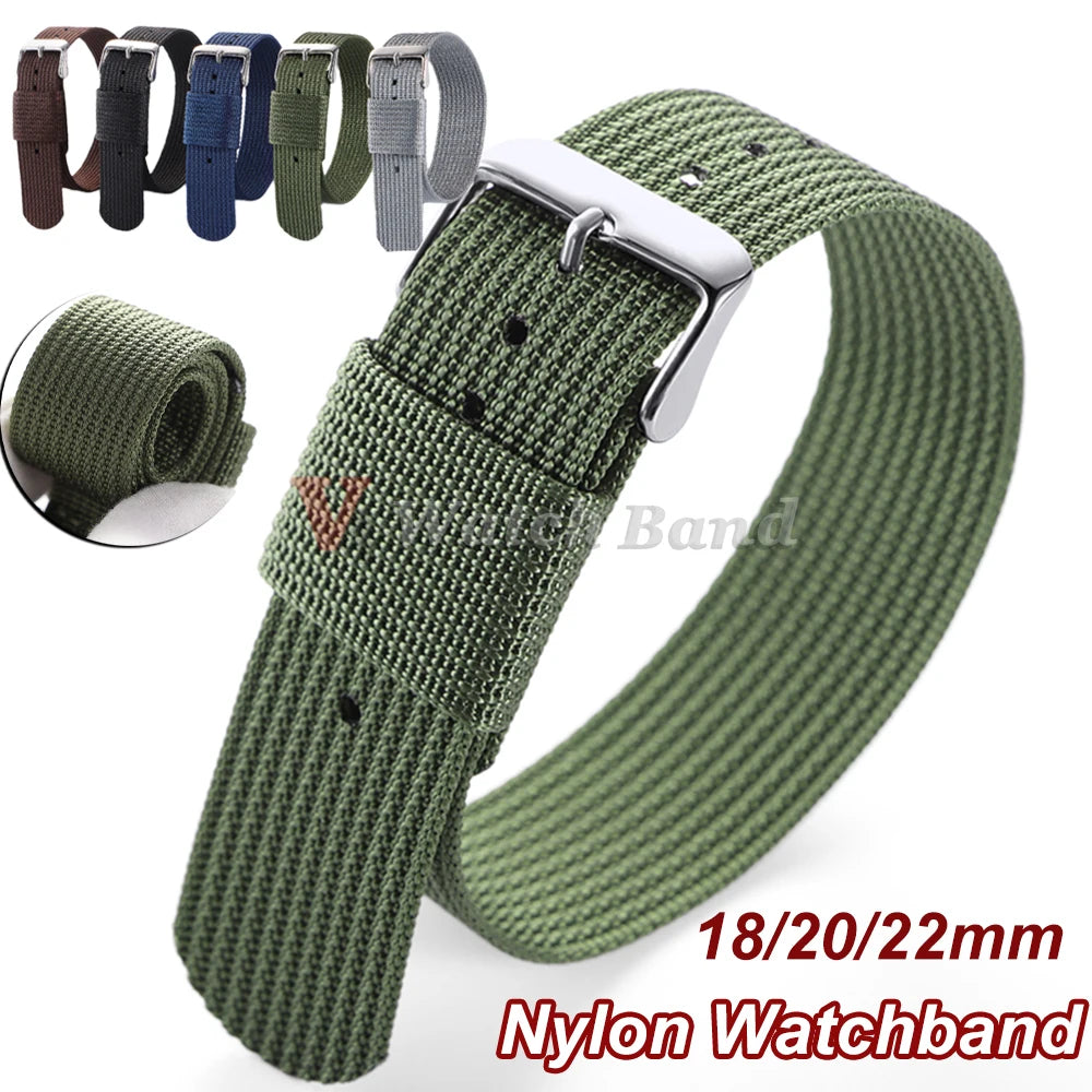 18mm 20mm 22mm New Ribbed Nylon Watchband Nylon Watch Strap for Omega Watch Band Watchband for Military Bracelets Accessories
