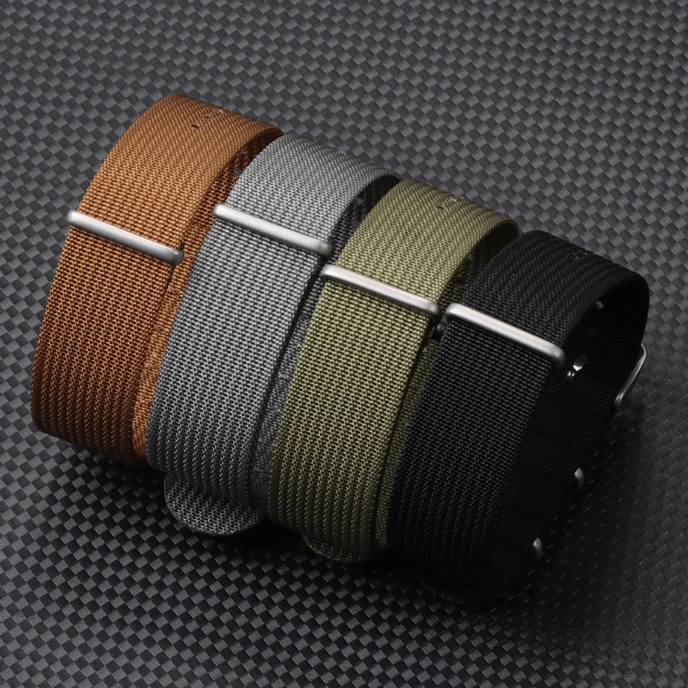 20mm 22mm Nylon Watchband for Seiko Military Braid Ribbed Men Sport Bracelet for Huawei Gt2/3 Strap for Samsung Galaxy Watch 3/4