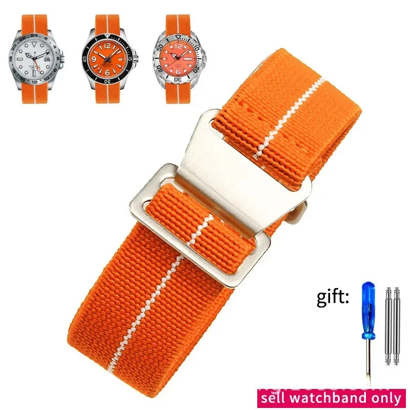 Elastic Nylon Band for Seiko for Rolex for Water Ghost for Tudor for Omega Watchband Sport Bracelet  20mm 22mm Parachute Strap