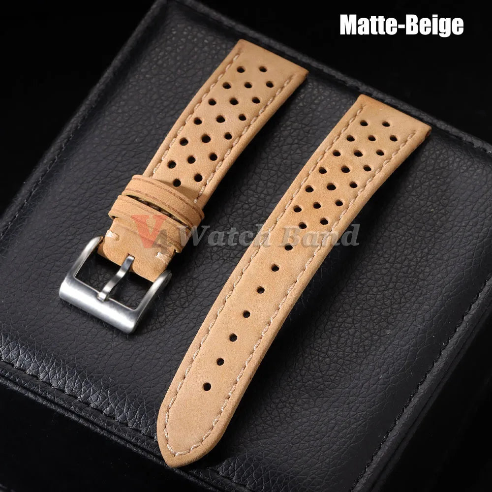 Genuine Cowhide Leather Strap for Samsung Galaxy Watch 6 5 4 Soft Breathable Retro Wristband for Seiko 20mm 22mm 18mm Bracelet