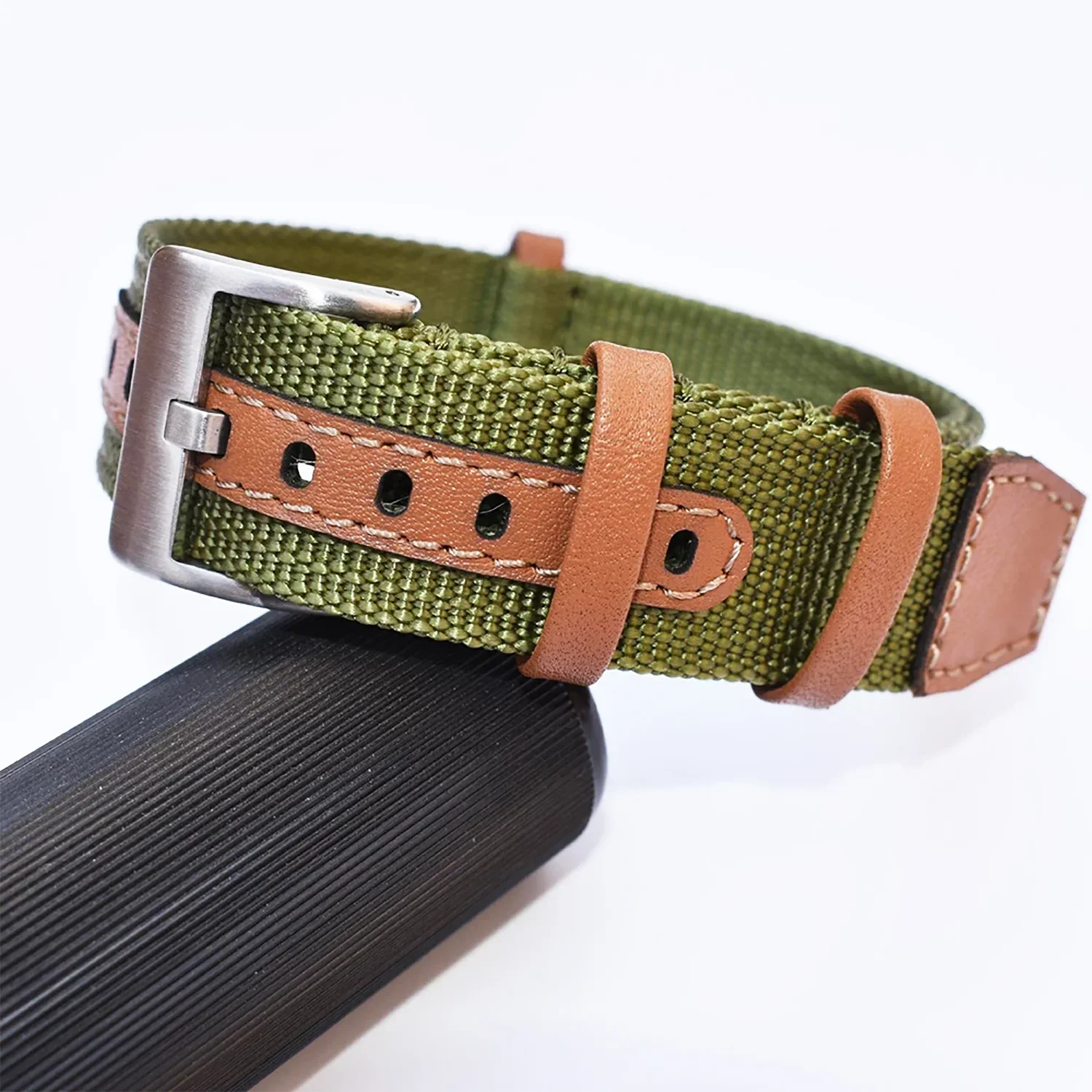 Canvas Nylon Patch Leather Strap for Rolex Watchband for Omega Wristband Soft Watch Bracelet for Seiko Replacement 20mm 22mm