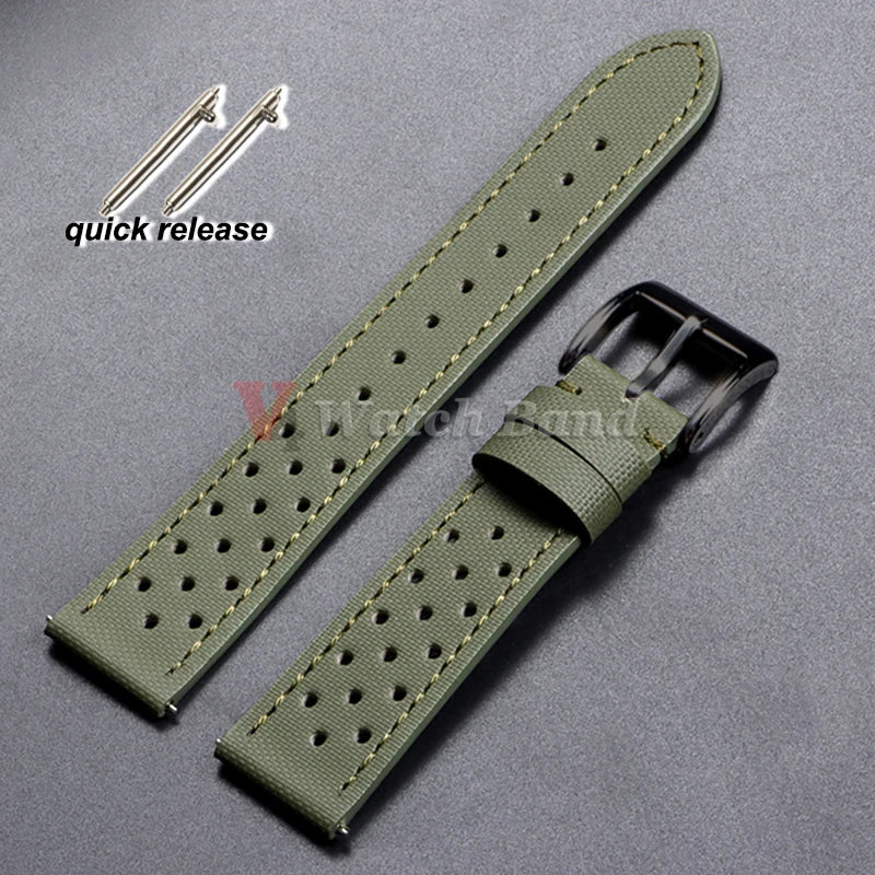 18mm 120mm 22mm Quality Oxford Watchband for Tag Heuer Citizen for Seiko Watch Men Women Fabric Leather Waterproof Watch Strap