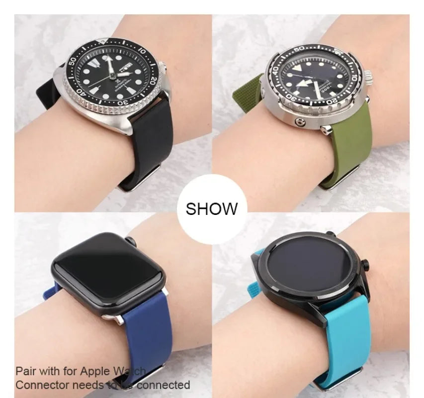 12 14mm 16mm 18mm 20mm 22mm 24mm Silicone Watch Strap Men Women Replace Bracelet Soft Rubber for Seiko for Huawei Watch Gt2/3/4