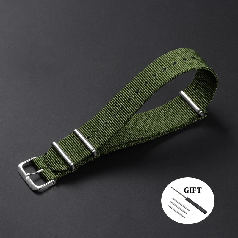 Military Casual Watchband Nylon Watch Band for Omega 20mm 22mm 18mm Strap for Seiko Army Sport High Quality Bracelet Replacement
