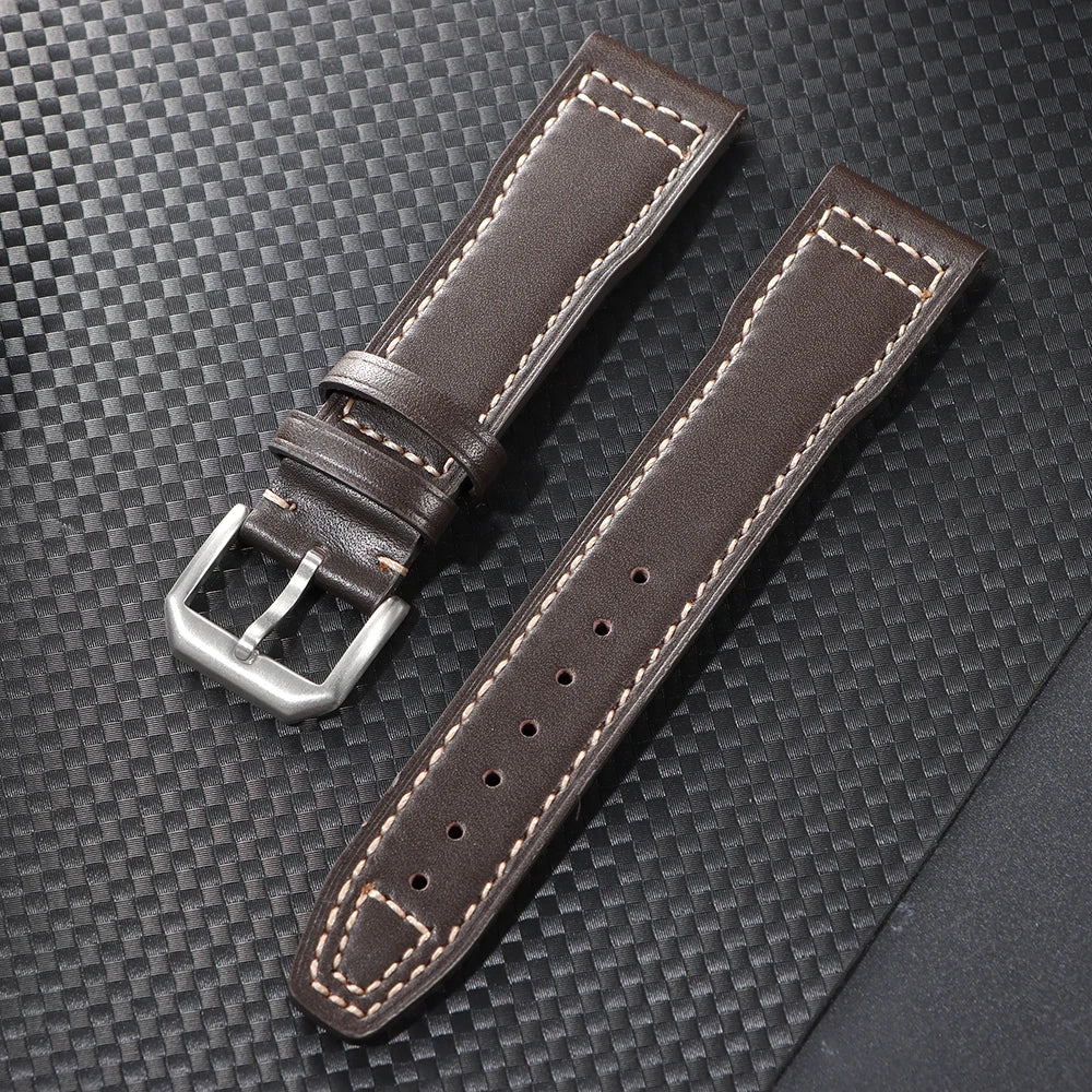 20mm 21mm Cowhide Watch Strap for IWC Pilot Portugieser Portofino Wristband Cowhide Bracelet Business Men Women WatchAccessories