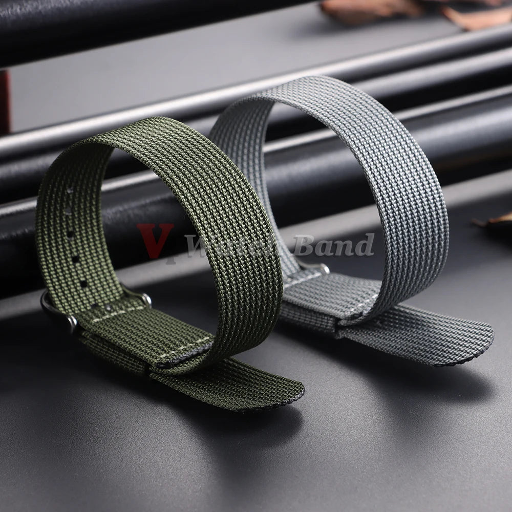 For Army Military Watch Band 18mm 20mm 22mm Ribbed Nylon Watch Strap for Swatch for Omega for Rolex for Seiko for Moonswatch