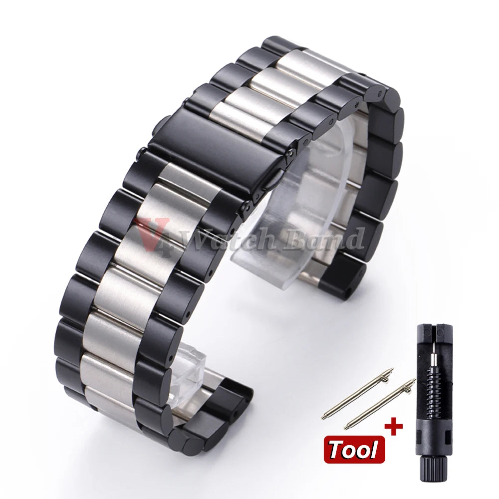 22mm 20mm Watch Band For Samsung Galaxy Watch 7/6/5/4/3 40mm 44mm S3 Active2 Huawei Watch GT4 GT3 Gt2e Stainless Steel Band