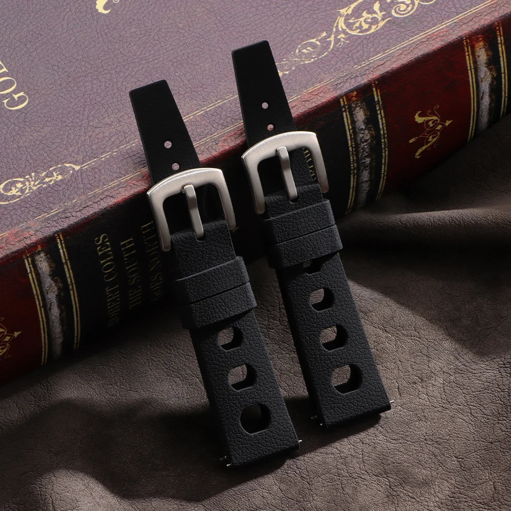 Soft Rubber Tropical Watch Strap 20mm 22mm Quick Release Silicone Band for Oris for Seiko for Traditional Diving WatchAccessorie