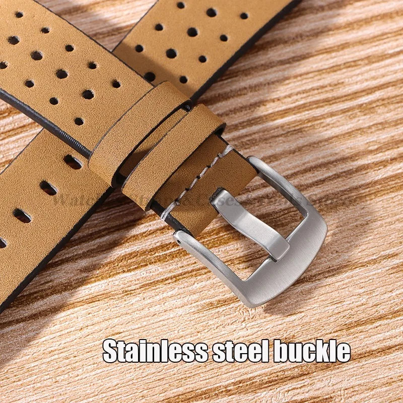 20mm 22mm Leather Strap for Samsung Galaxy Watch 7/6/5/4 40 44mm Band Vintage Bracelet for Redmi Watch 5 Lite/Active Correa Belt