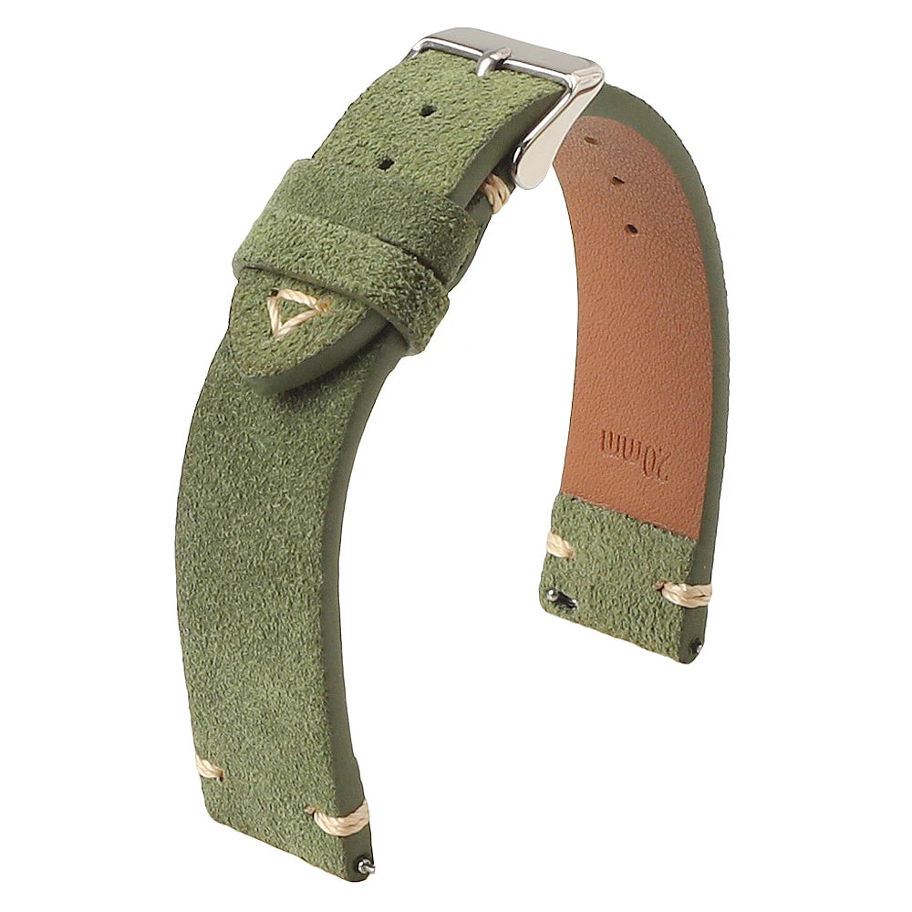 Suede Leather Strap for Seiko Watch Band Vintage Bracelaet Handmade Stitching Wristband 18mm 19mm 20mm 21mm 22mm 24mm Wristbelt