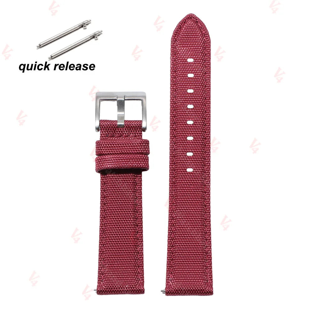 Nylon Cowhide Watch Band 20mm 22mm for Seiko Army Military Woven Strap Quick Release Wristband for Samsung Men Sport Watch Bands