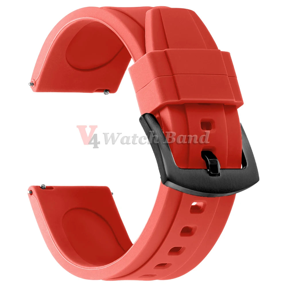 Watch Strap 20mm 22mm Universal Watch Band for Rolex for Omega Silicone Rubber Link Wrist Bracelet for Casio Soft for Smartwatch