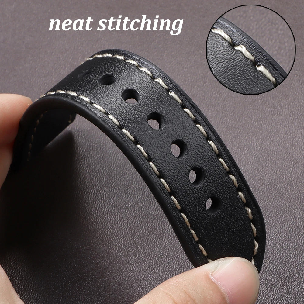 18mm 20mm 22mm 24mm Genuine Leather Watchband for Panerai Sport Wristband Vintage Matte Polished Watch Strap Blue Brown Bracelet