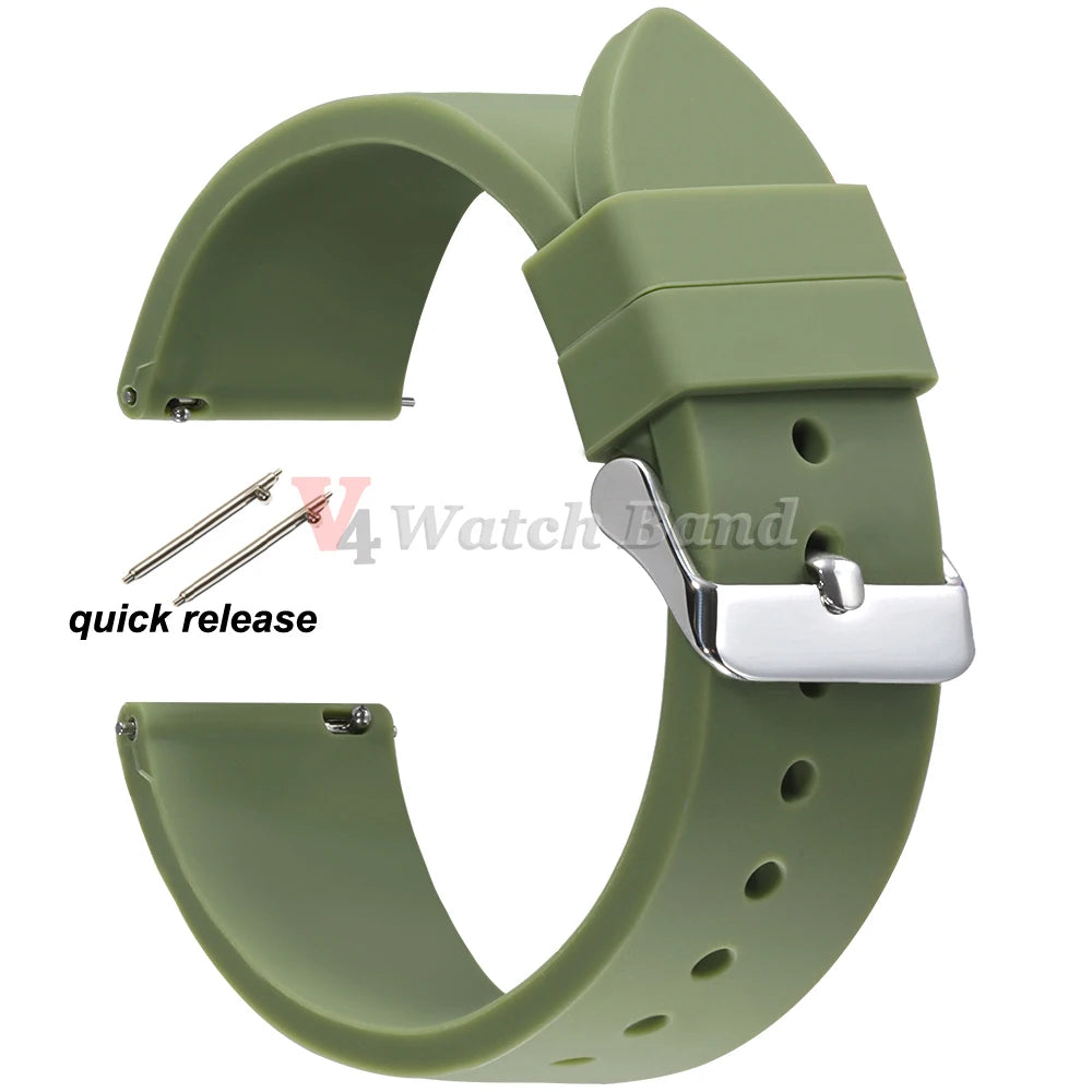 16mm 18mm 20mm 22mm Quick Release Silicone Strap for Samsung Galaxy Watch 3 4 5  for Huawei GT2/GT3 Smart Watch Bracelet