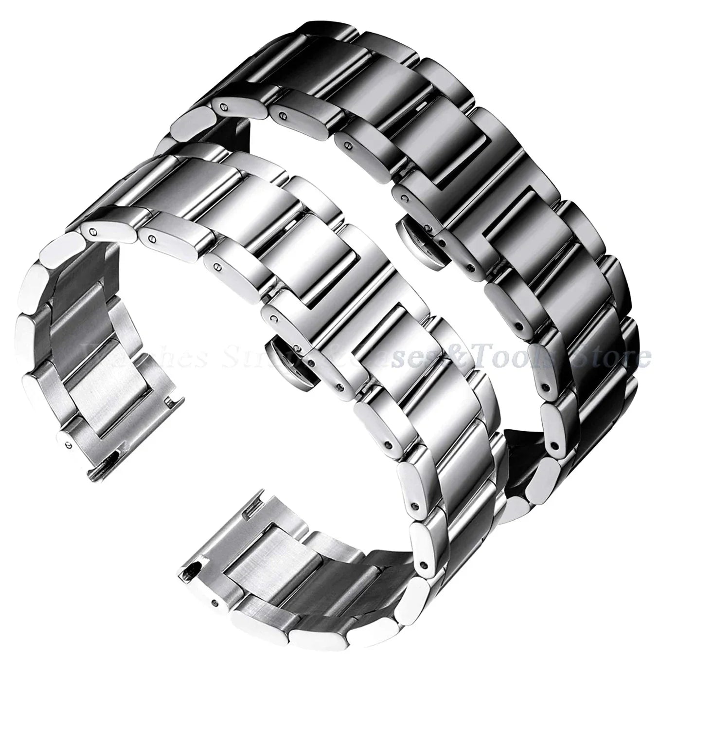 18 20 21 22 23 24 26mm Solid Metal Wristband No Gap Stainless Steel Watch Band Bracelet Replacement Strap Accessorie with Tool