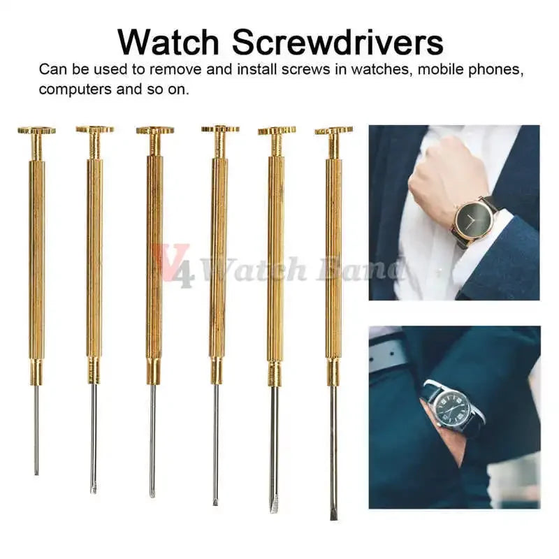Metal Slotted Screwdriver for Rolex Watch Band Repair Tools 0.8 1.0 1.2 1.4 1.6 1.8mm Removal Install Screws Rod for Watchmaker