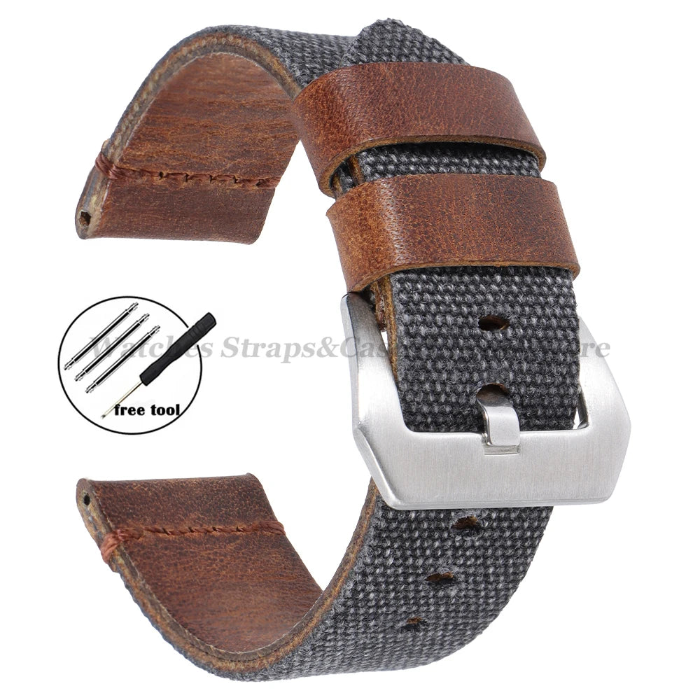High Quality Durable Nylon Watch Strap Men Women Watchband 20mm 22mm 24mm for Panerai Retro Wristband Release Universal Bracelet
