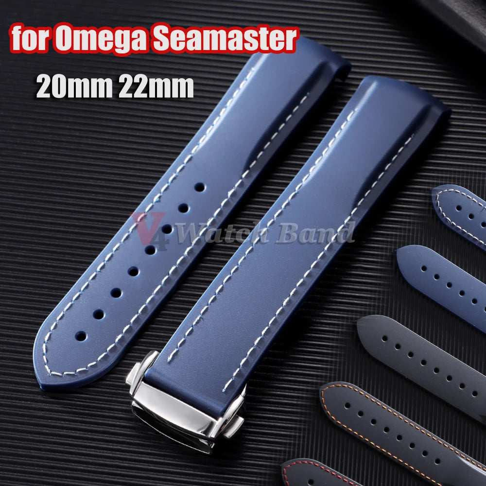 Rubber Strap for Omega Seamaster 20mm 22mm Rubber Silicone Universal Watch Band Waterproof Wrist Bracelet for Rolex for Tudor