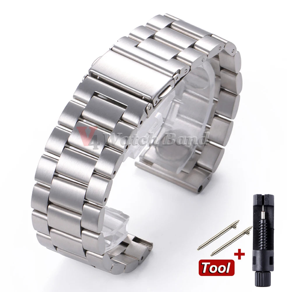 22mm 20mm Watch Band For Samsung Galaxy Watch 7/6/5/4/3 40mm 44mm S3 Active2 Huawei Watch GT4 GT3 Gt2e Stainless Steel Band