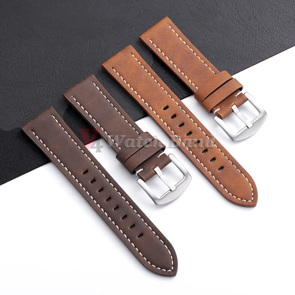 20mm 22mm Watch Band PUleather Strap for Samsung Galaxy Watch 3 Active2 40 44mm Huawei Gt5/4/3/2 Watchband Men Watch Accessories
