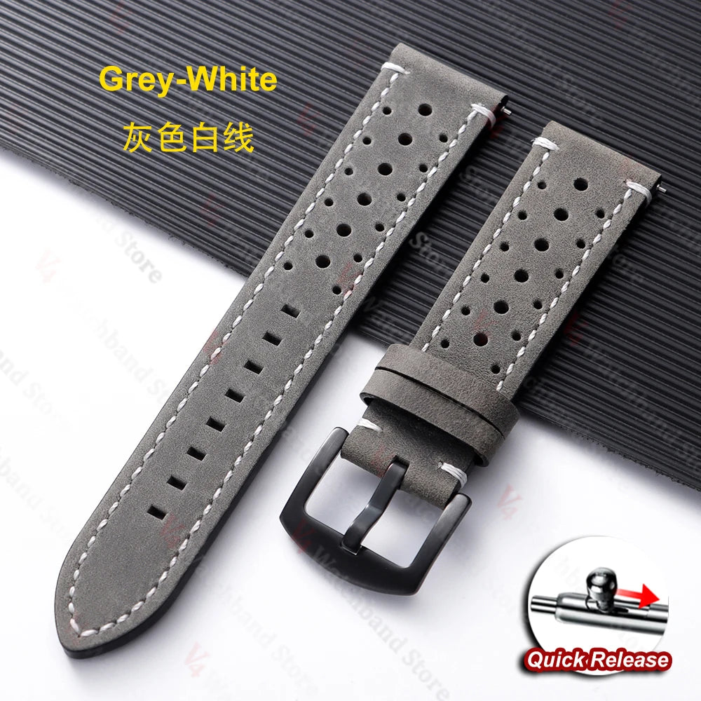 19mm 21mm 18/20/22/24mm Genuine Cowhide Watch Band Metal Buckle Vintage Straps for MenWomen Breathable Bracelet Belt Accessories