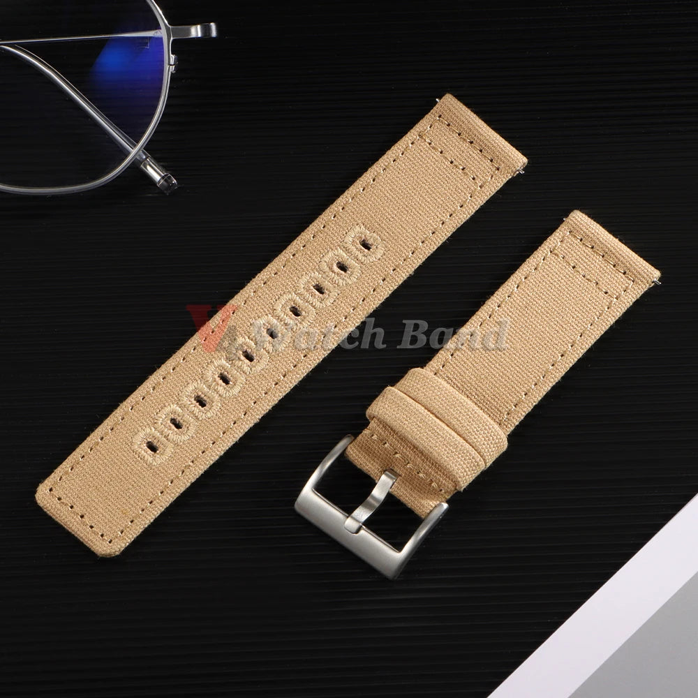18mm 20mm 22mm Nylon Canvas Watch Band Woven Soft Belt Universal Bracelet for Men Women Sport Quick Release Wrist Band