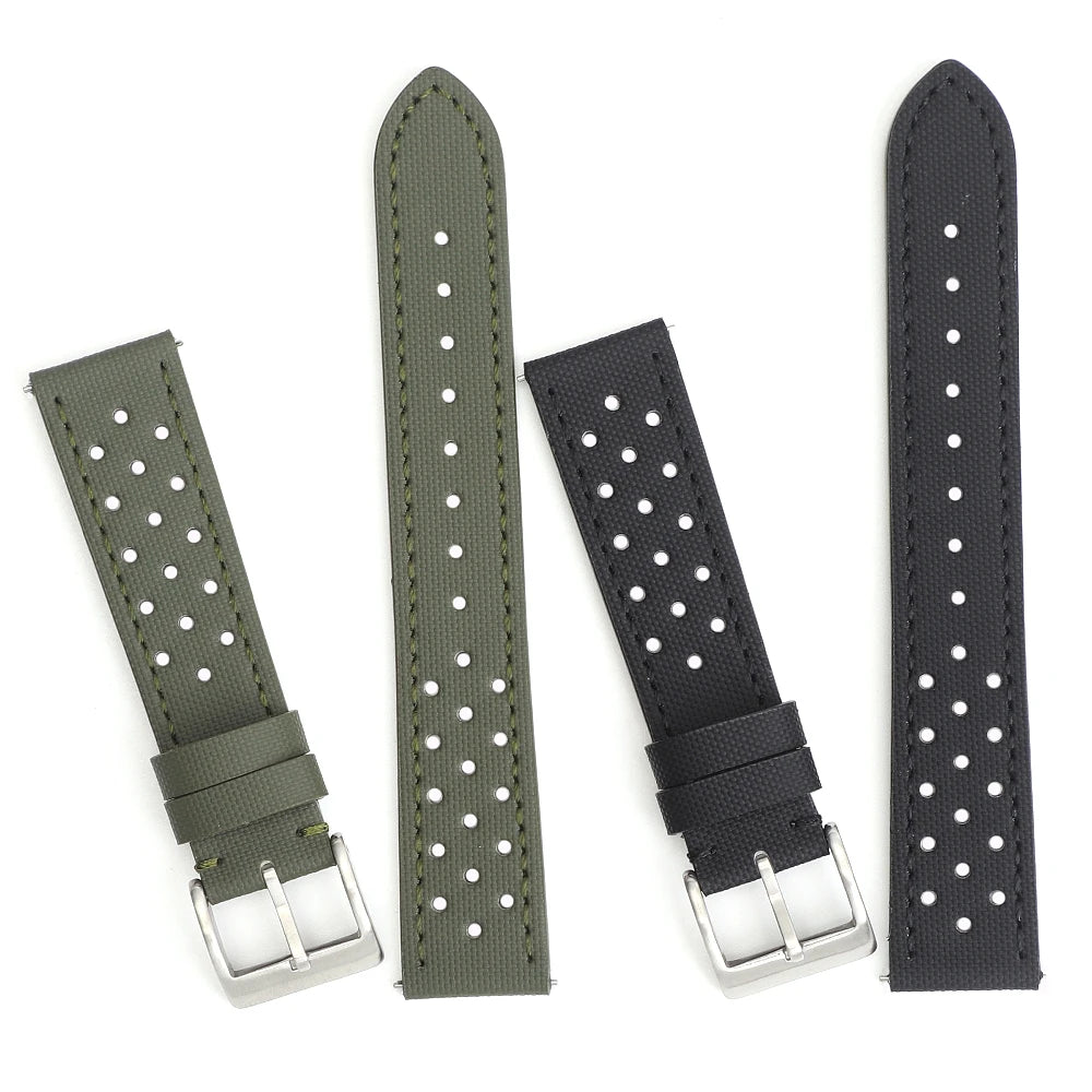 18mm 19mm 20mm 22mm Premium Sailcloth Watch Strap Rally Racing Watch Strap Quick Release Perforated Breathable Watchband for Men