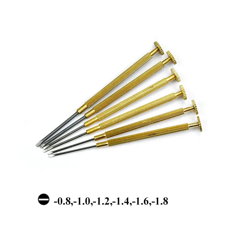 Metal Slotted Screwdriver for Rolex Watch Band Repair Tools 0.8 1.0 1.2 1.4 1.6 1.8mm Removal Install Screws Rod for Watchmaker