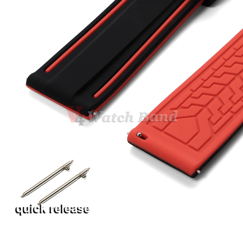 Silicone Watch Band 20mm 22mm 24mm Soft Quick Release Rubber Watch Straps for Samsung Galaxy for Garmin for Huawei Watch