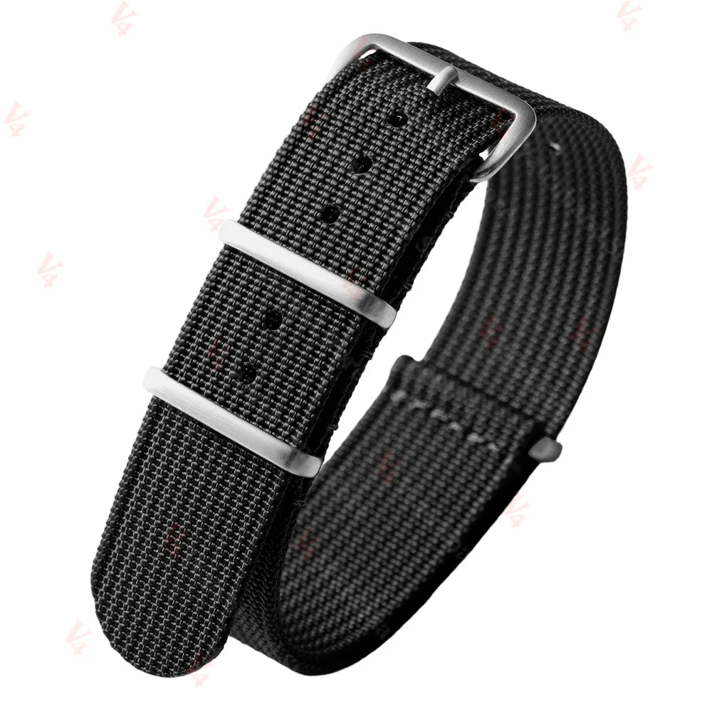 19mm 18mm 20mm 22mm Ribbed Nylon Watch Strap for Swatch for Omega for Rolex for Seiko for Moonswatch Army Military Watch Band