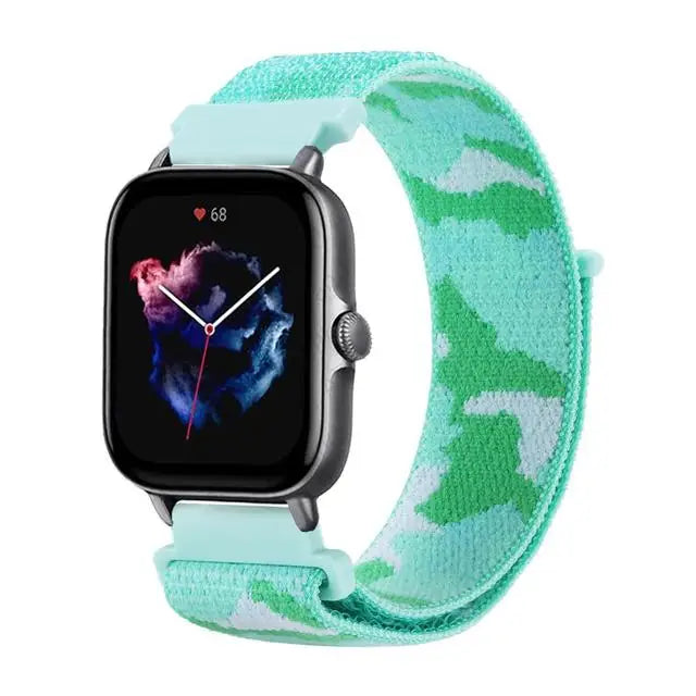 20mm 22mm Strap For Amazfit GTS/4/3/2E/GTS4/Mini/GTR 4/3/Pro/42mm/47mm/Strato GTR4 Nylon Camouflage Bracelet Amazfit Bip 3 Strap