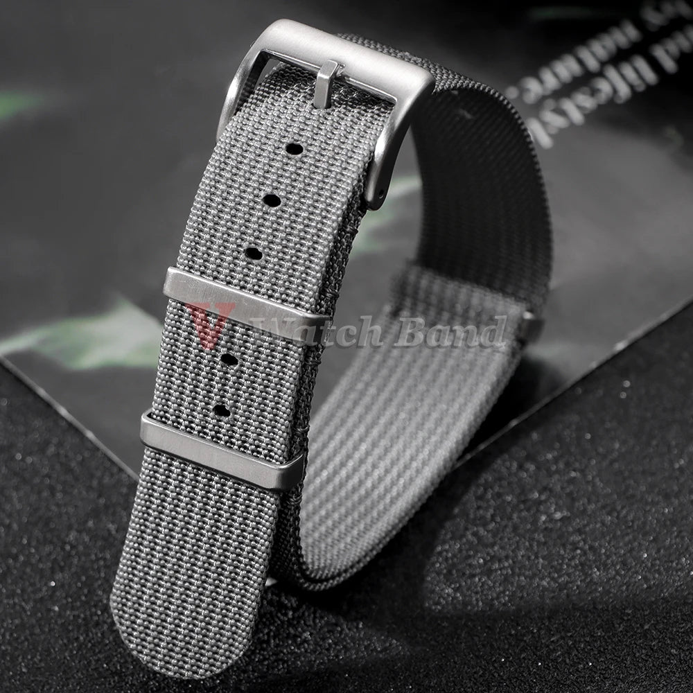 Ribbed Nylon Watch Band  for Seiko 18mm 20mm 22mm Comfortable Watch Straps Loop Military Washable Blet for Rolex Men Watchbands