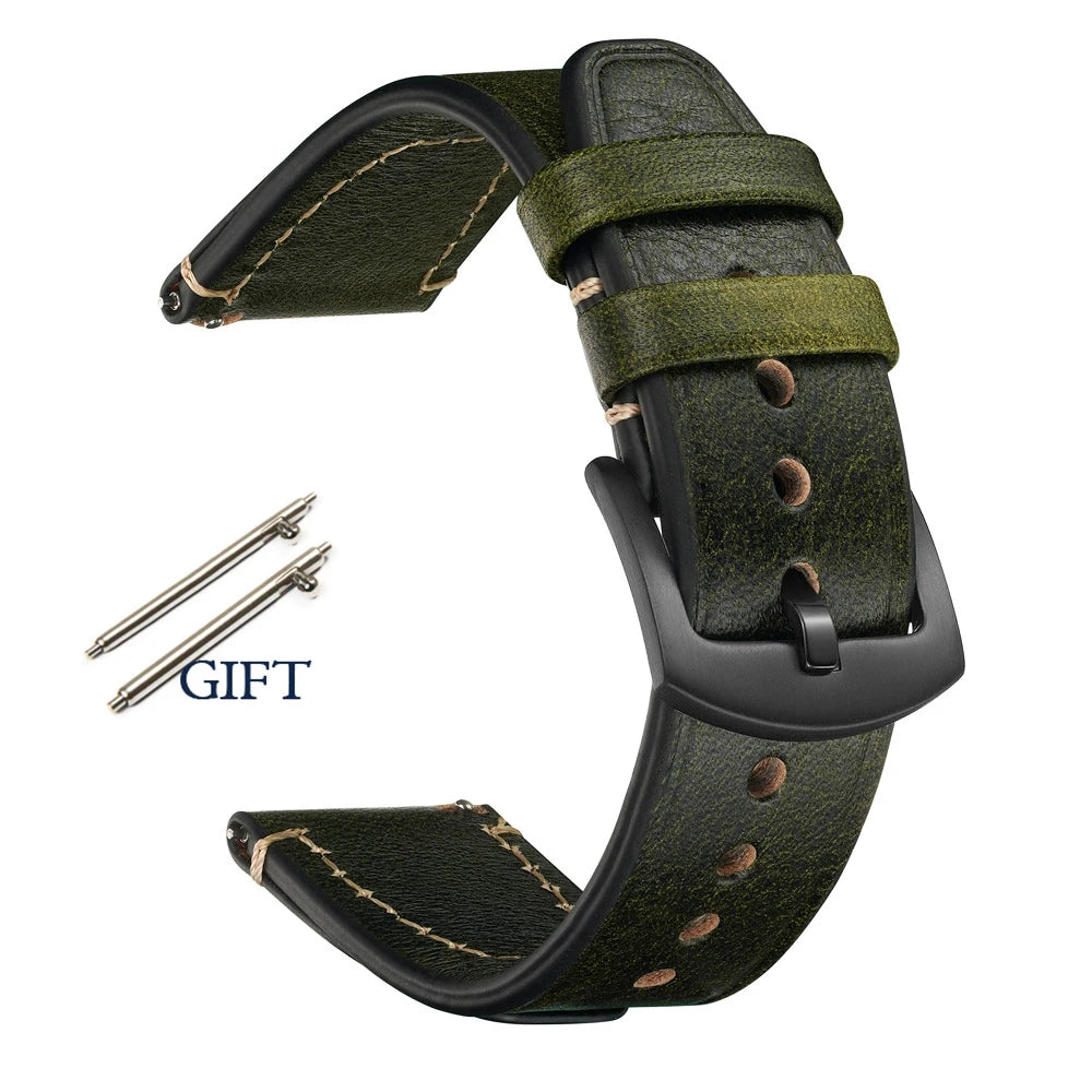 Retro Genuine Leather Watchband for Seiko Snxs79 Watch Straps Men Women for Rolex Oyster 18mm 20mm 22mmWrist Belt Bracelet