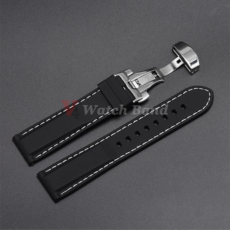 Quick Release Silicone Strap for Seiko 5 skx turtle Men Women Sport Waterproof Watch Band 18mm 20mm 22mm 24mm Butterfly Buckle